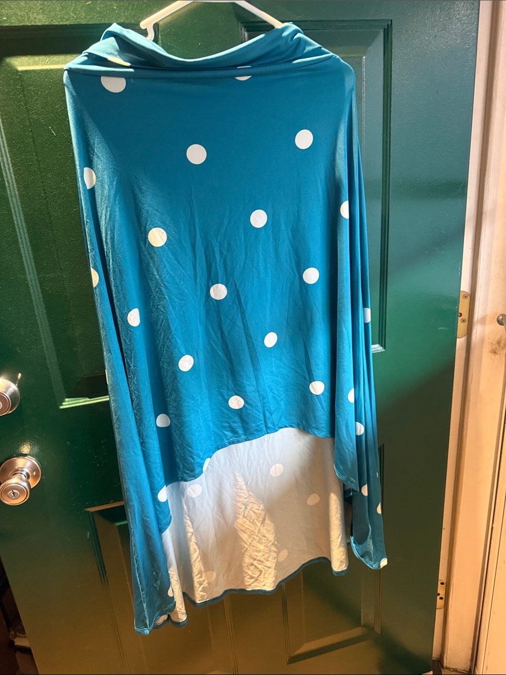 Lularoe Olivia Teal Polka Dot Women's high-low Skirt